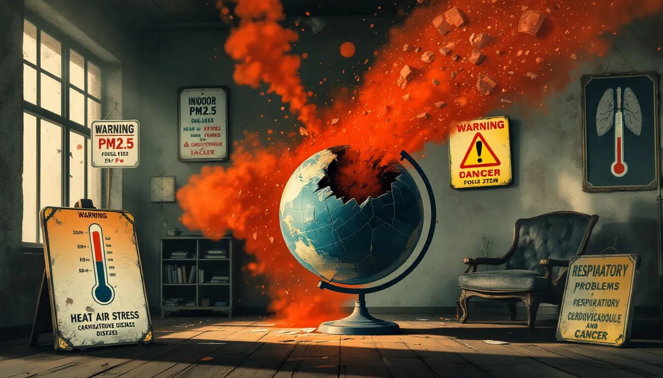 An image showing poor indoor air quality, illustrating the health risks associated with compromised air quality.