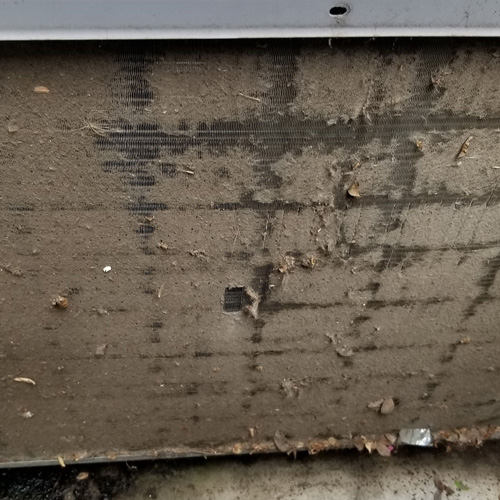 clogged condenser coil, dust
