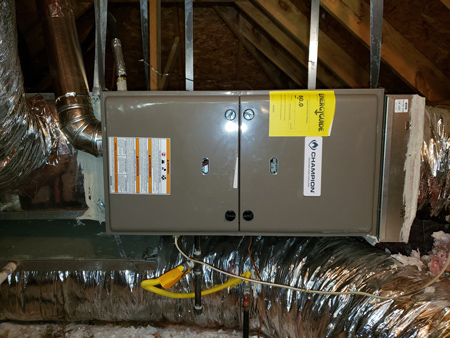 installed furnace attic