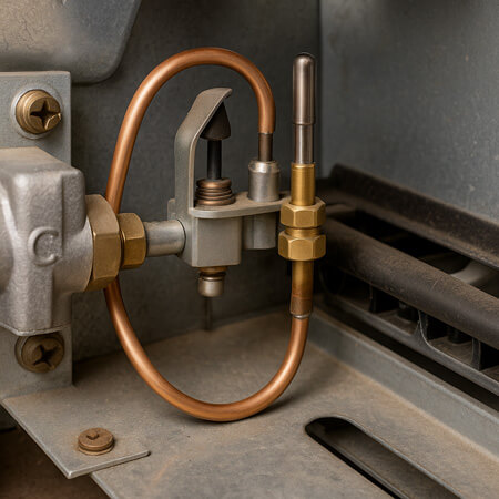 thermocouple installed next to the pilot