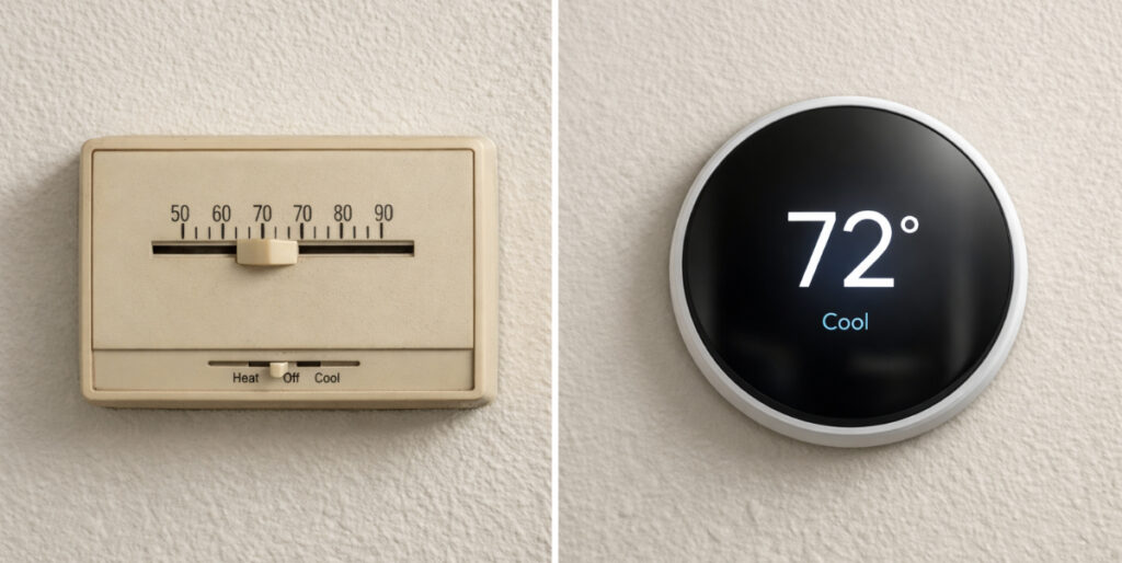 Old vs Smart Thermostat